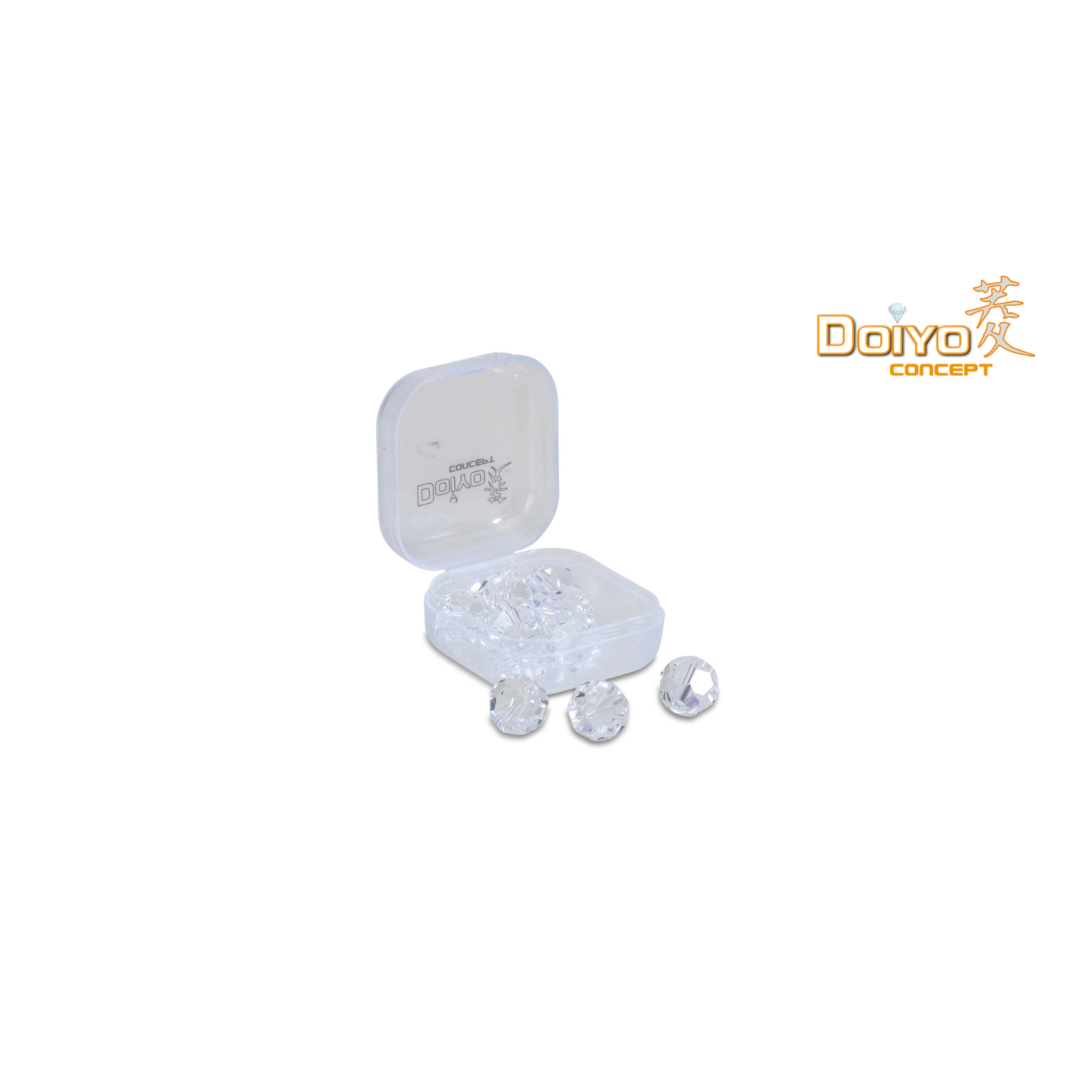 DOIYO S'zuki Faceted Glass Beads Clear