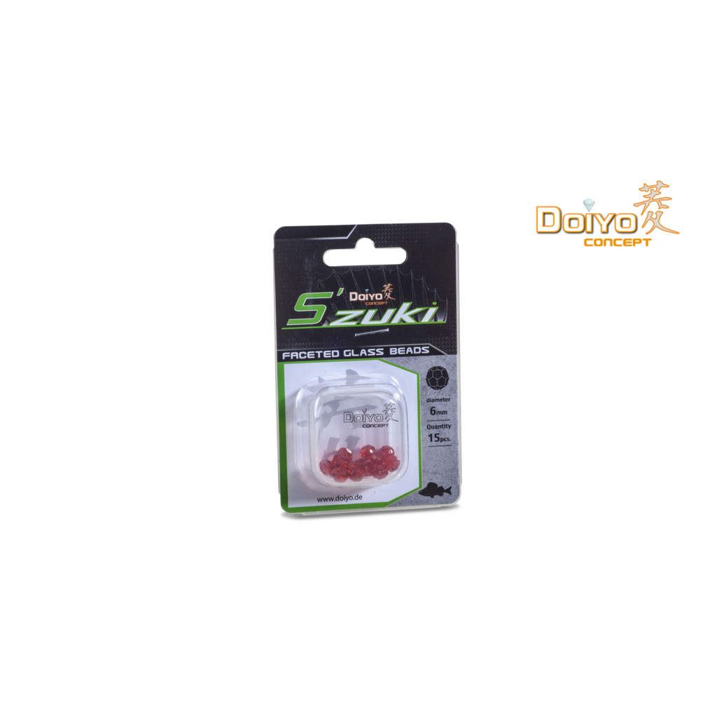 DOIYO S'zuki Faceted Glass Beads Red