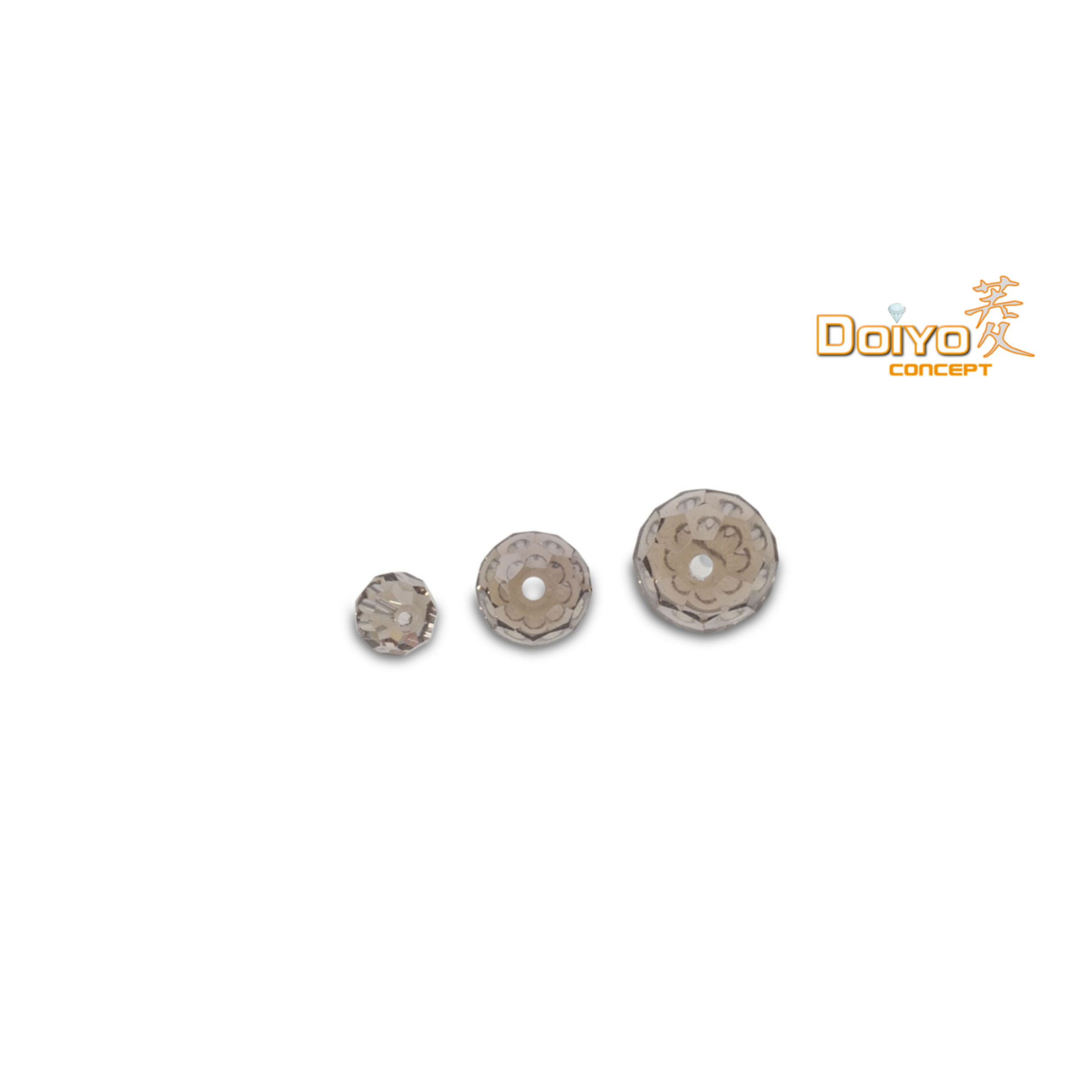 DOIYO S'zuki Faceted Glass Beads Smoke